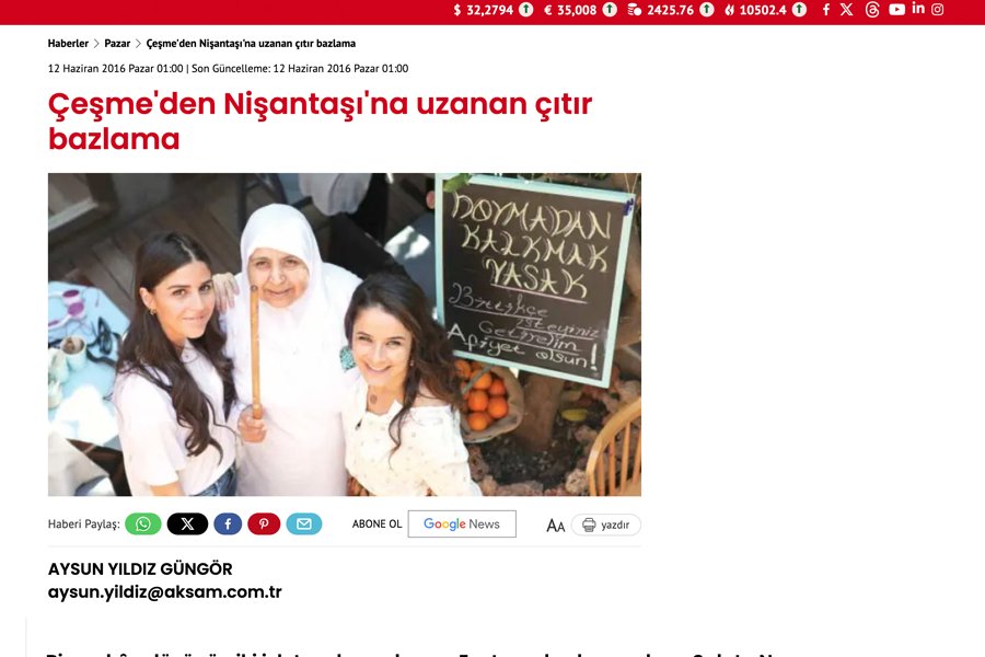 AKŞAM- Çeşme'den Nişantaşı'na Uzanan Çıtır Bazlama