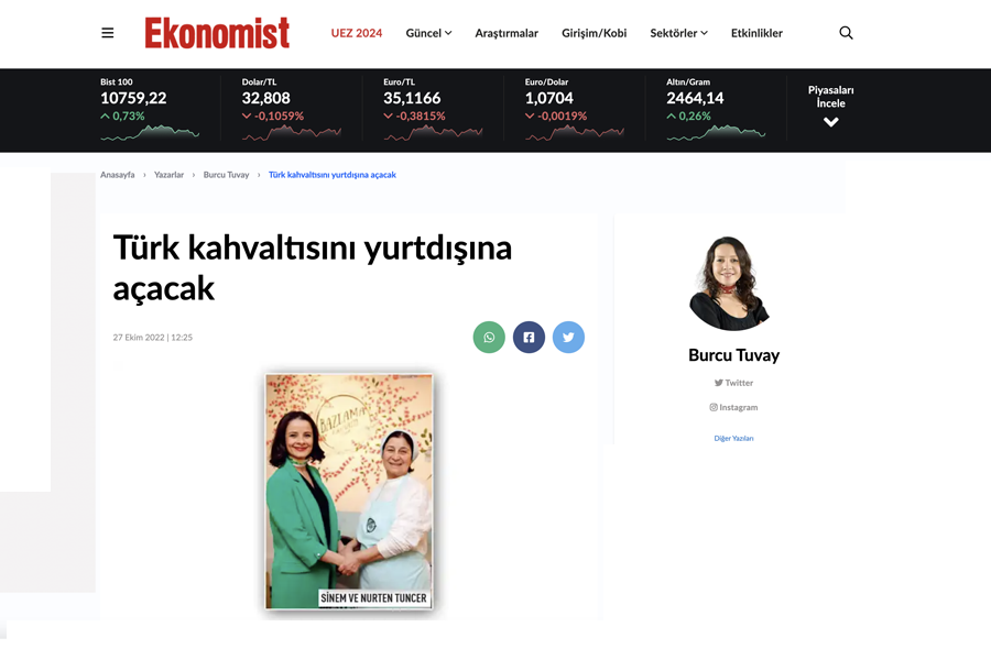 Türk Kahvaltısını Yurtdışına Açacak - Ekonomist